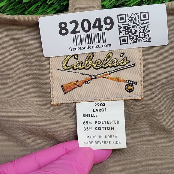 Vintage Cabelas Utility Vest L/XL 23x20 Brown Multi-Pocket - Picture 6 of 10